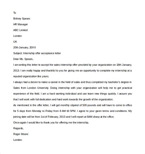 Free Sample Internship Thank You Letter Templates In Pdf Ms Word