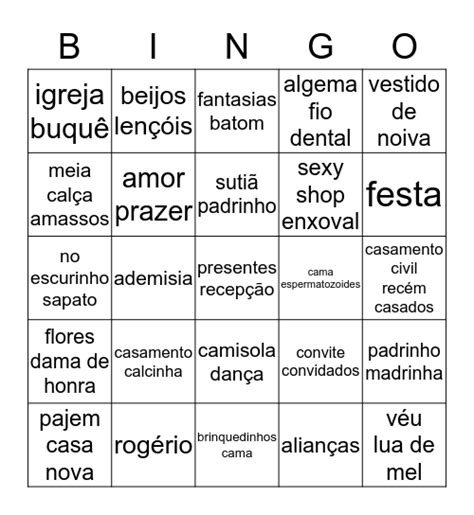 Ch De Lingerie Da Ade Bingo Card
