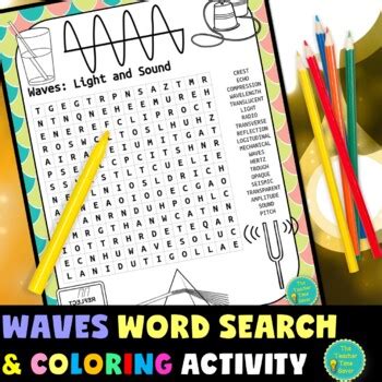 Waves Light And Sound Word Search Coloring Activity Tpt