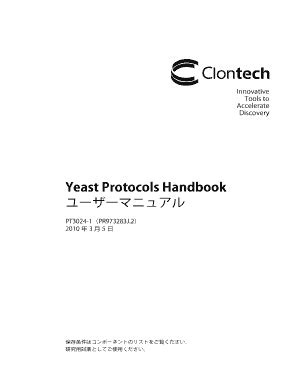 Fillable Online Bbc Agr Nagoya U Ac Yeast Protocols Handbook