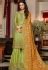 Green Designer Satin Georgette Embroidered Sharara Style Pakistani Suit