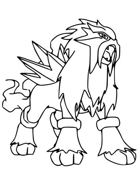 Pokemon Entei Coloring Pages Free Printable