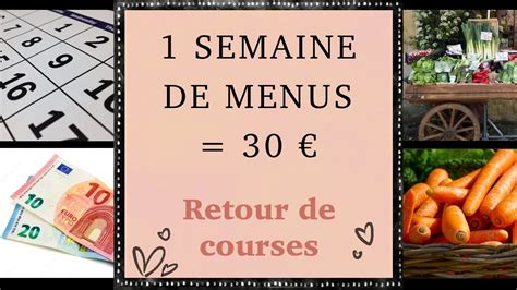 REPAS PETIT BUDGET SEMAINE À 30 EUROS RETOUR DE COURSES YouTube