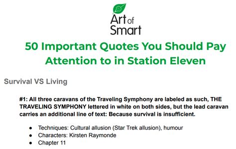 50 Important Quotes in Station Eleven | Art of Smart Education