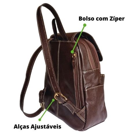 Bolsa Mochila Feminina De Couro Marrom Hm Hamish