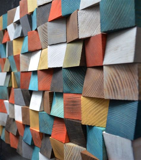 Geometric Wood Art Wood Art 3D Wall Art Abstract Painting Etsy