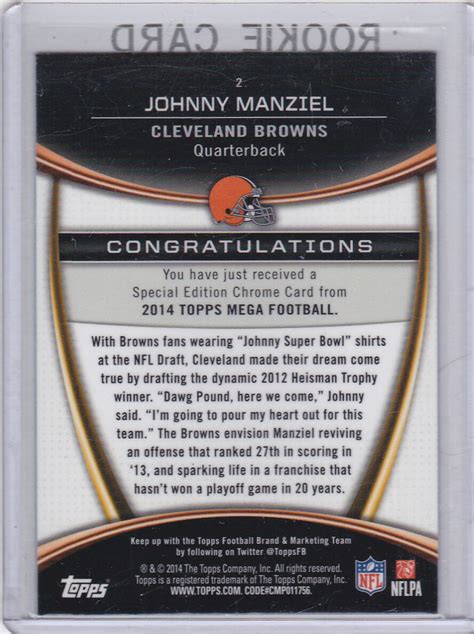 Johnny Manziel Topps NFL RC 2014 Premium ROOKIE CARD Cleveland Browns