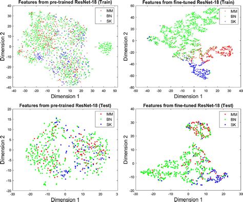 T Sne Visualisation Of The Extracted Features For The Train First Row