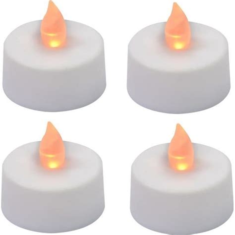 GRUNDIG Lot de 4 Bougies chauffe plat à piles avec flamme LED