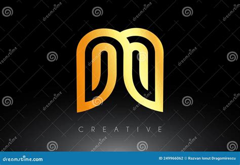 Goldenes Logo Mit Swoosh Kreativen Linien Und Monogramm Look Vektor