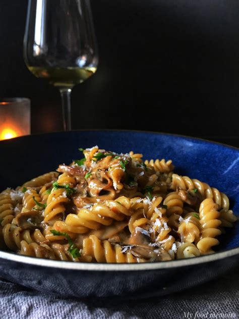 Fusilli With A Creamy Mushroom Sauce My Food Memoirs