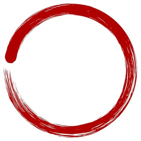 Enso Zen Red Japanese Circle Brush Stroke Sumi E Vector Illustration