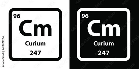 Cm Curium Chemical Element Icon The Chemical Element Of The Periodic