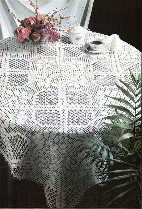 CROCHET PATTERN Crochet Tablecloth Filet Crochet Tablecloth With Chart ...