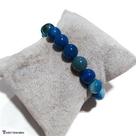 Pulsera Gata Azul Mineral Bola Mm Todominerales