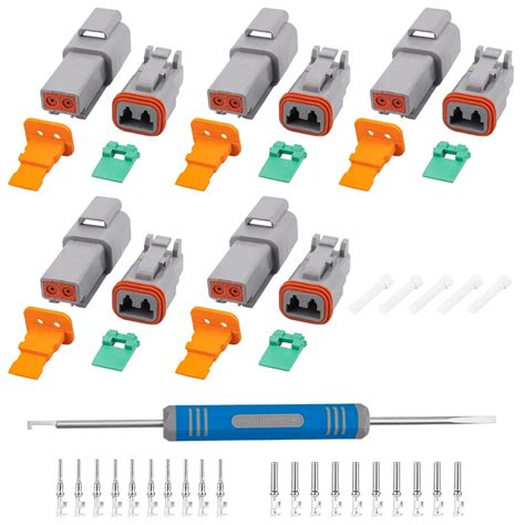 JRready ST6327 2 Deutsch 2 Pin DT Connector Kit Gray Waterproof DT