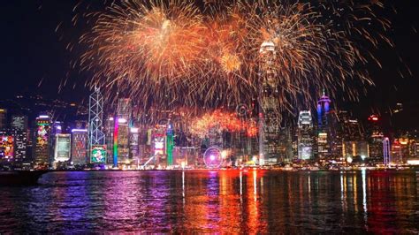 Chinese Newyear Fireworks in Hong Kong Stock Image - Image of ...