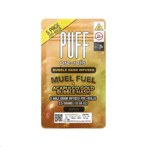 Puff Puff Pre Roll Muel Fuel X Acapulco Gold Infused 5pk Cannabis