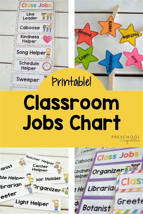 Free Classroom Job Chart Clipart