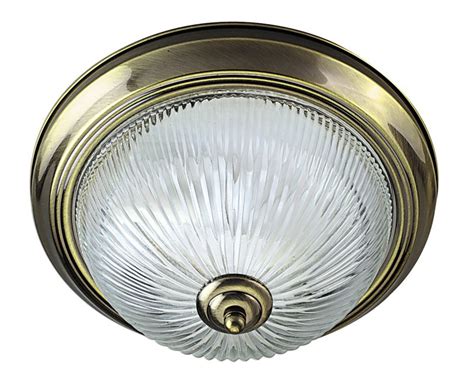 Searchlight American Diner 2lt Ip44 Ceiling Flush Antique Brass Acid Glass At Barnitts Online