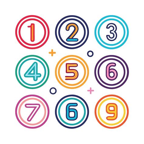 Premium Vector Colorful Numbers Doodle