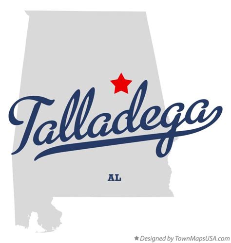 Map of Talladega, AL, Alabama