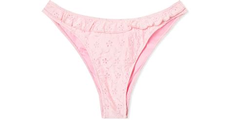 Frankie S Bikinis Lucia Eyelet Bikini Bottom In Pink Lyst