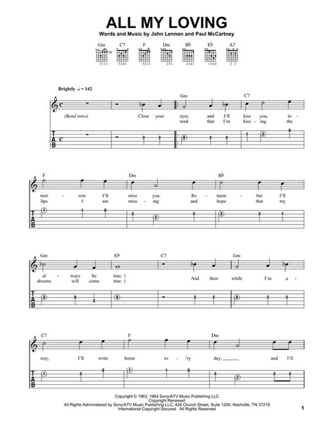 Dave Clo All My Loving Sheet Music Notes Chords Sheet Music Notes