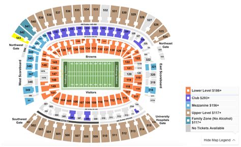 Cleveland Browns Stadium Seating Chart With Rows - Chart Walls