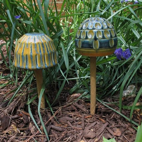 Ceramic Toadstools For Garden Etsy