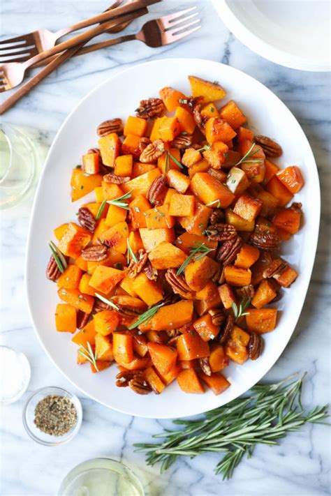 Cinnamon Pecan Roasted Butternut Squash Damn Delicious