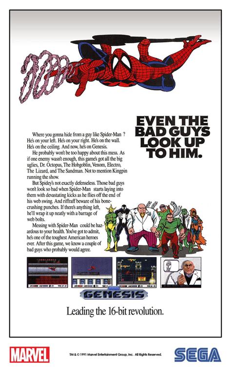 Sega Genesis Ad For The Spider Man Bit Video Game Gag