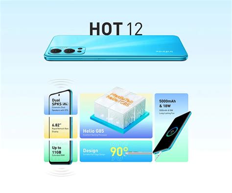 Infinix Hot 12 6GB 128GB Mobile Phone 6 82 Display Smartphone Android 12 Helio G85 5000mAh