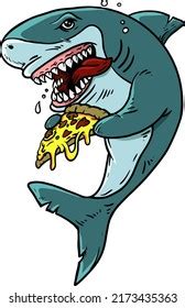 Shark Pizza Pizza Lovers Stock Vector Royalty Free