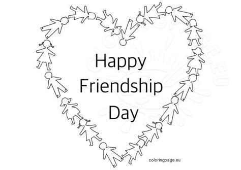 Happy Friendship Day Heart | Coloring Page