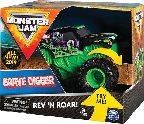 Monster Jam Oficial Grave Digger Rev ‘n Roar Monster Truck Excavadora