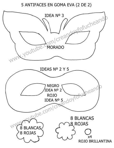 5 Ideas De Antifaces En Goma Eva Para Disfraces Y Carnavales Creando