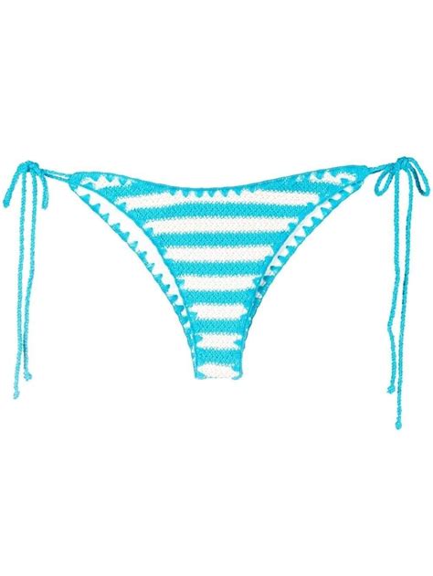 Marielle Checky Stripe Detail Bikini Bottoms Mc Saint Barth Eraldo