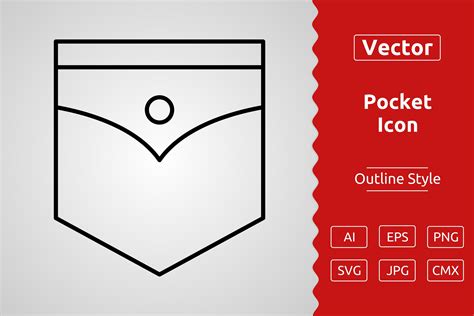 vector pocket outline icon graphic  muhammad atiq creative fabrica