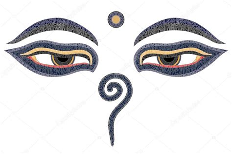 Yeux de Bouddha, Népal, symbole de la sagesse et l'illumination — Image ...