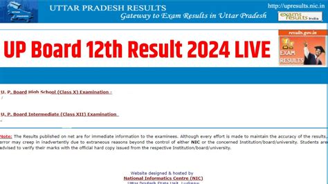 Up Board 12th Result 2024 Live Upmsp Intermediate Class 12