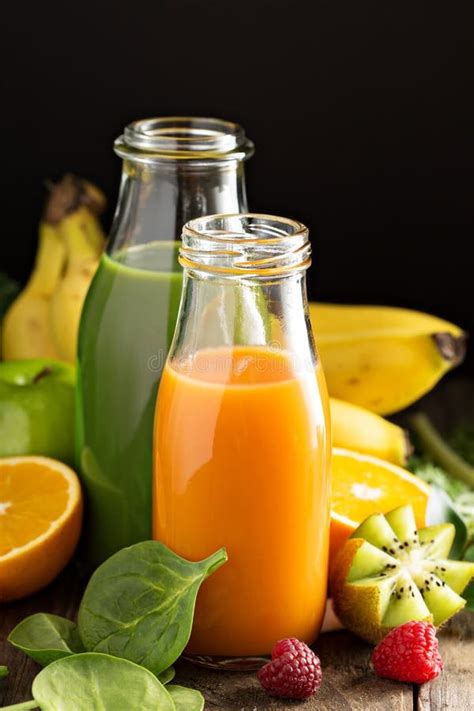 Variety Of Fresh Vegetable And Fruit Juices Stock Image Image Of