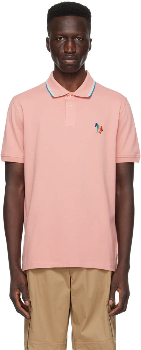 Pink Broad Stripe Zebra Polo By PS By Paul Smith On Sale