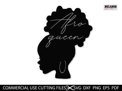 Afro Queen Svg Afro Svg Afro Woman Svg Black Woman Svg Black