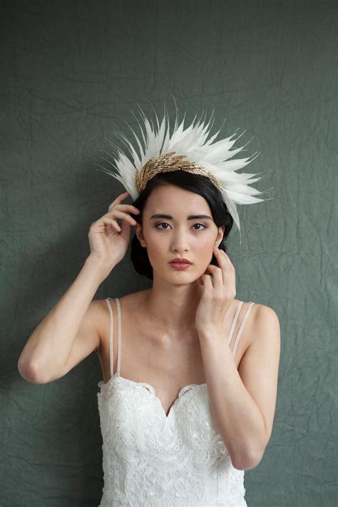 Feather Headpiece Dramatic Bridal Headdress Bohemian Etsy