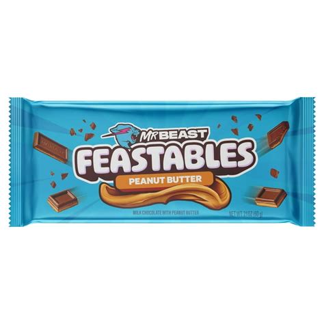Feastables Mrbeast Creamy Peanut Butter Milk Chocolate Bar 21 Oz 1