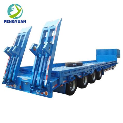 Fengyuan Brand 100tons Hotsale Lowbed Lowboy Semi Trailer Truck