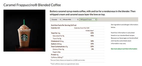 Nutritional Information Starbucks Venti Caramel Macchiato Nutrition