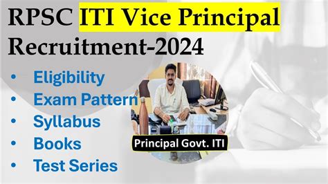 RPSC ITI Vice Principal Recruitment 2024 I Eligibility Exam Pattern