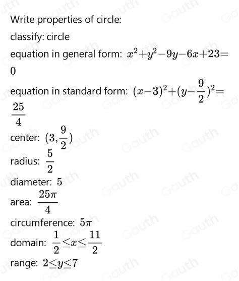 Solved Write The Standard Equation For A Circle Given That The Two